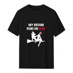 My Broomstick Runs on Wine Halloween Graphic T-Shirt