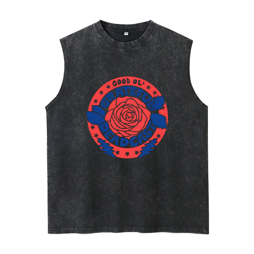 Grateful Dead washed graphic tank top with Deadcast graphic