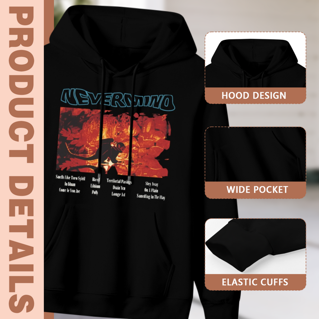 Nirvana Nevermind Red Tracklist Hoodie, apparel product image
