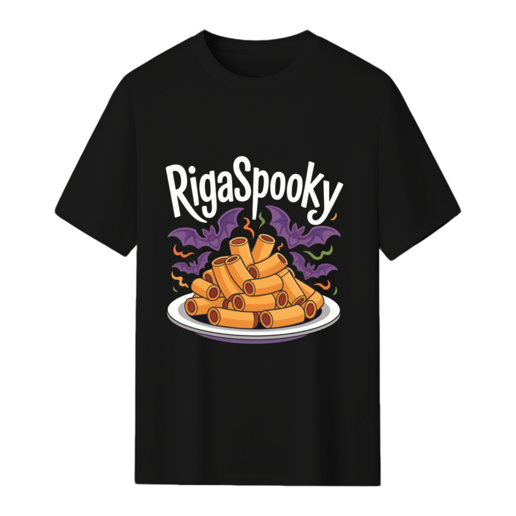 Rigaspooky Halloween Pasta Graphic T-Shirt