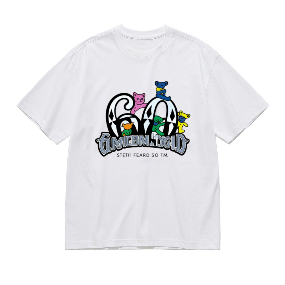 Grateful Dead Diamond 60 Bears Tie-Dye Graphic T-Shirt