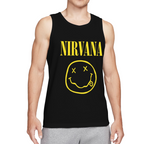 Nirvana Classic Yellow Smiley Face Graphic Tank Top product image featuring yellow Nirvana smiley-face logo