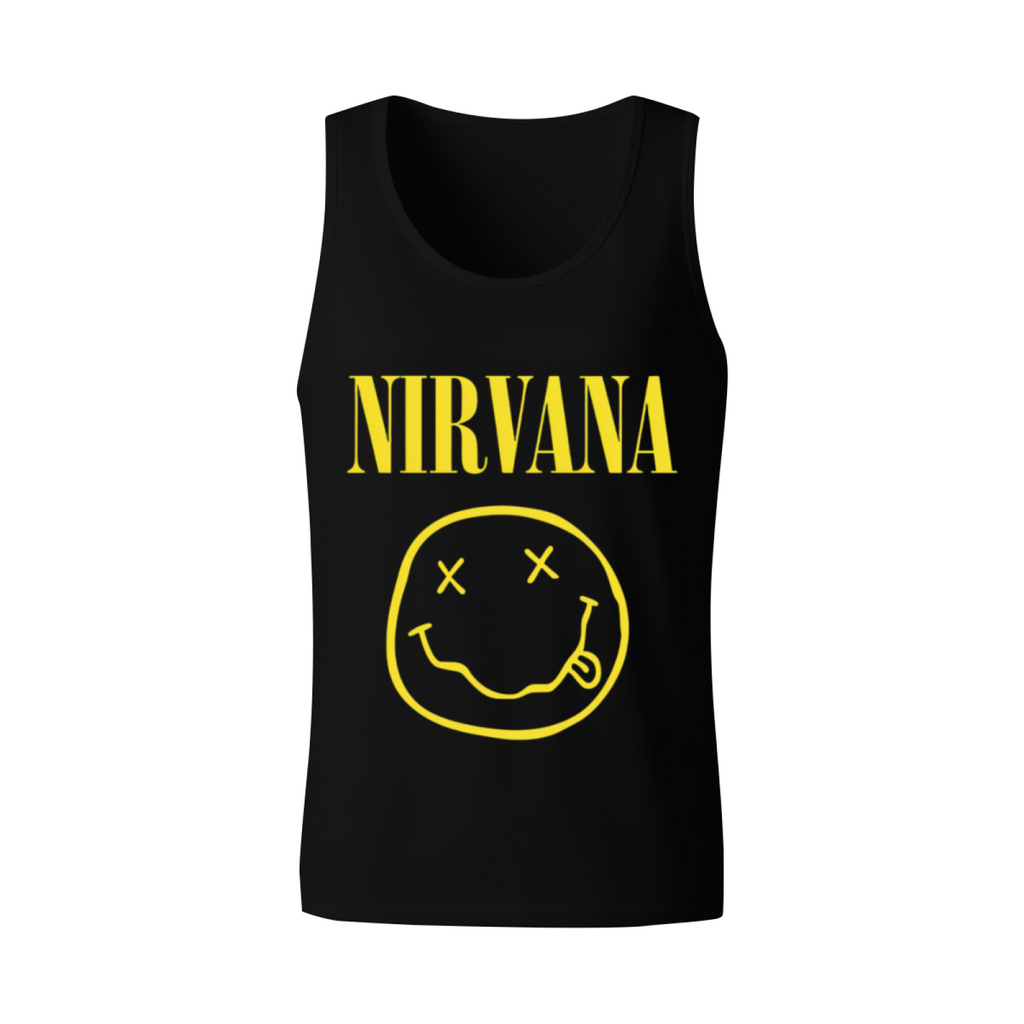 Nirvana Classic Yellow Smiley Face Graphic Tank Top product image featuring yellow Nirvana smiley-face logo