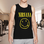Nirvana Classic Yellow Smiley Face Graphic Tank Top product image featuring yellow Nirvana smiley-face logo