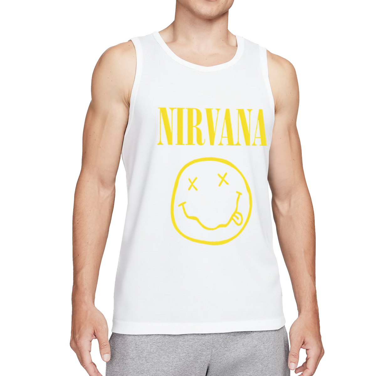 Nirvana Classic Yellow Smiley Face Graphic Tank Top