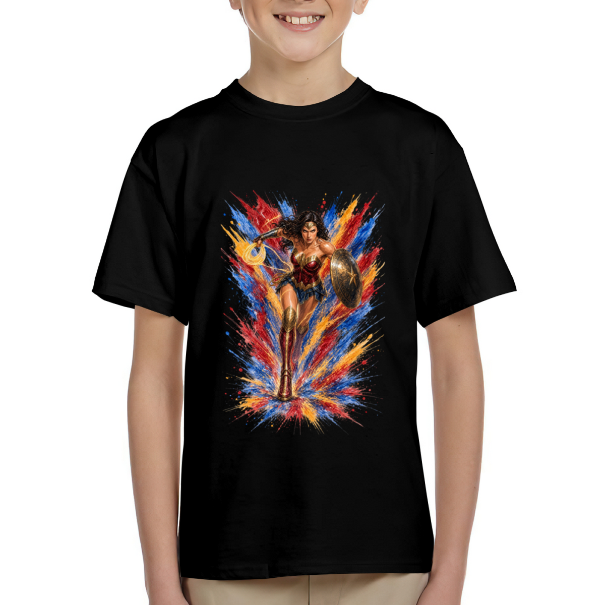 Lasso and Shield Splash Kid's T-Shirt for Summer