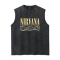 Nirvana Nevermind Logo Unisex Washed Graphic Tank Top — product image showing the a Nirvana Nevermind logo graphic design