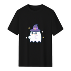 Kawaii Ghost with a Witch Hat Graphic T-Shirt