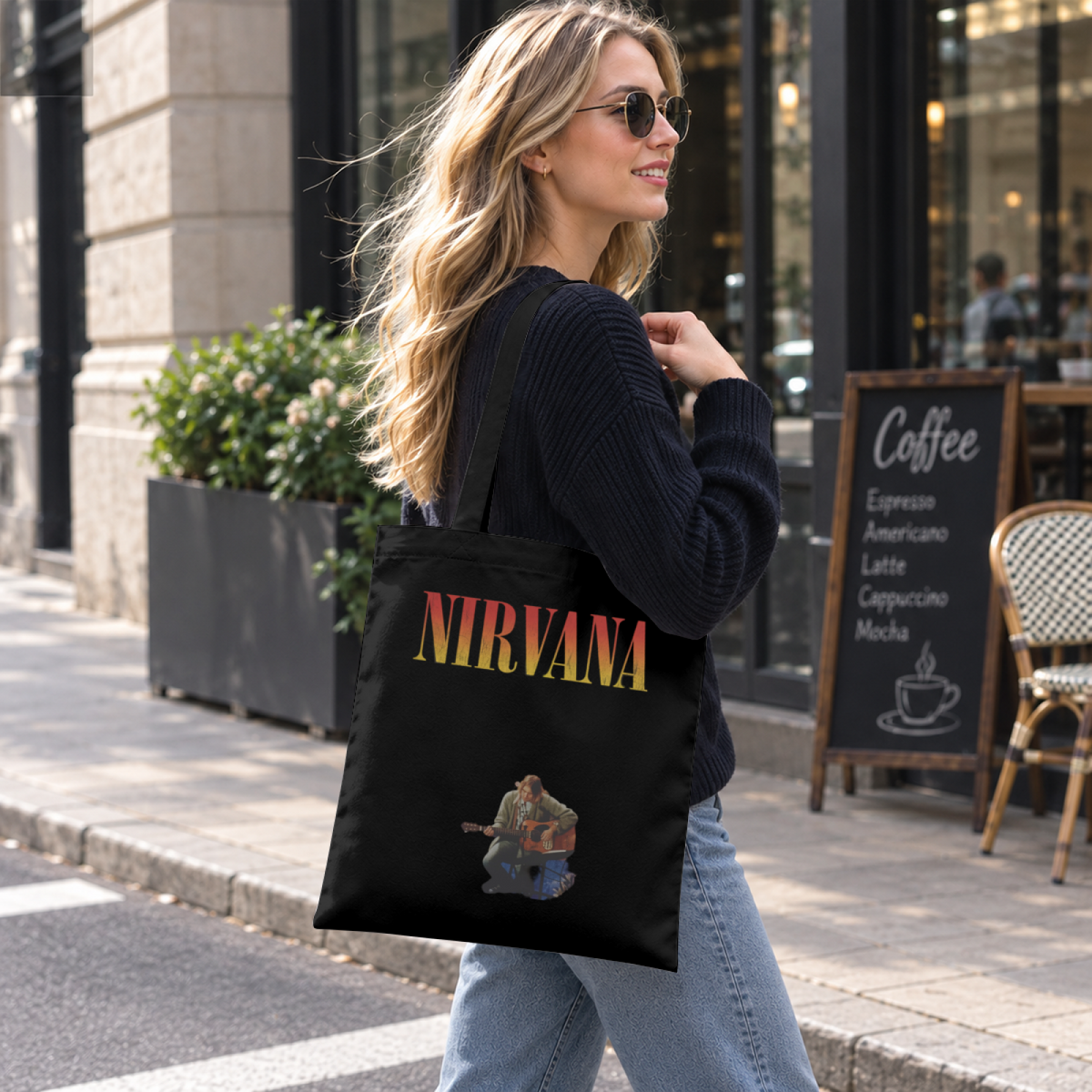 Nirvana Unplugged in New York Canvas Tote — the Unplugged in New York concert theme