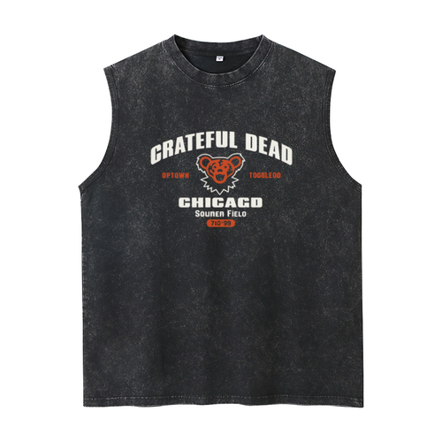 Grateful Dead washed graphic tank top with Soldier Field Chicago 1995 graphic