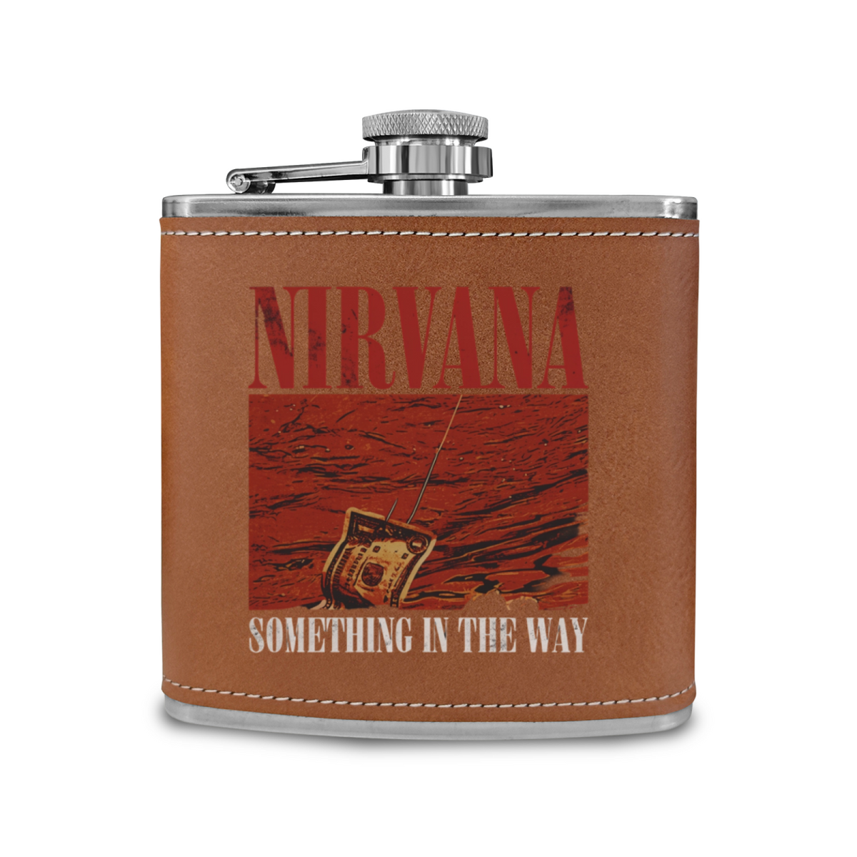 Nirvana Something in the Way 6oz Vintage Stainless Steel Hip Flask