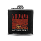 Nirvana Something in the Way 6oz vintage-style stainless steel hip flask product image