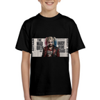 Punk Pigtail Newsprint Kid's T-Shirt for Festival Wear