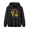Hoodie product image with in utero four panel yellow angel artwork, black colorway