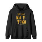 Hoodie product image with in utero four panel yellow angel artwork, black colorway