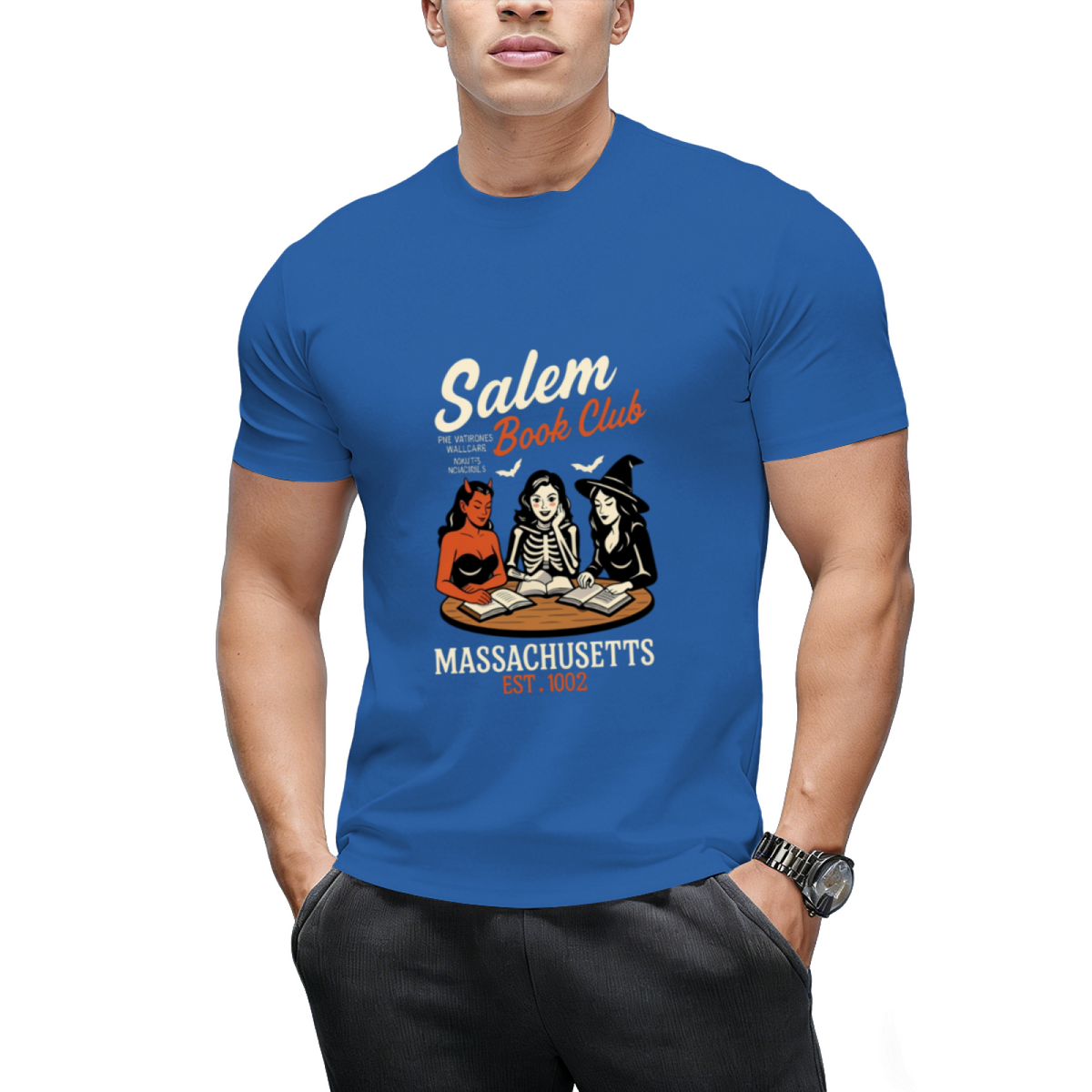 Salem Book Club Retro Halloween Graphic T-Shirt