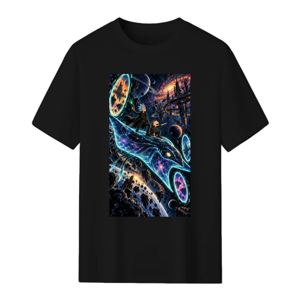 Galactic Whale Journey Men's T-Shirt for Summer Vacations