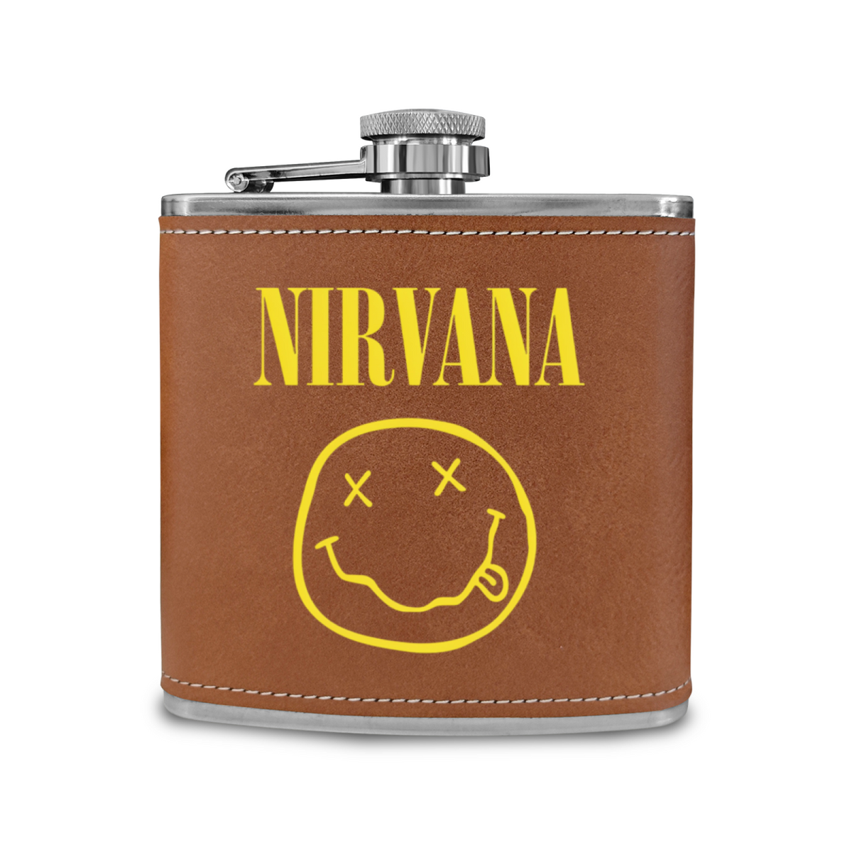 Nirvana Classic Smiley 6oz Vintage Stainless Steel Hip Flask