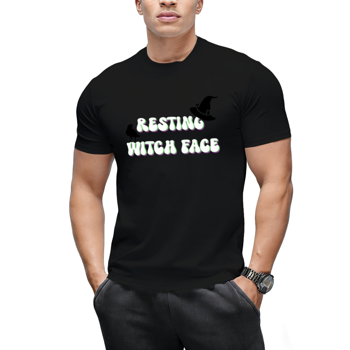 Resting Witch Face Graphic T-Shirt