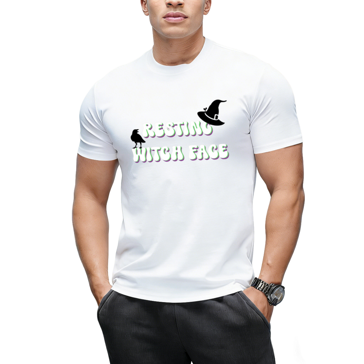 Resting Witch Face Graphic T-Shirt