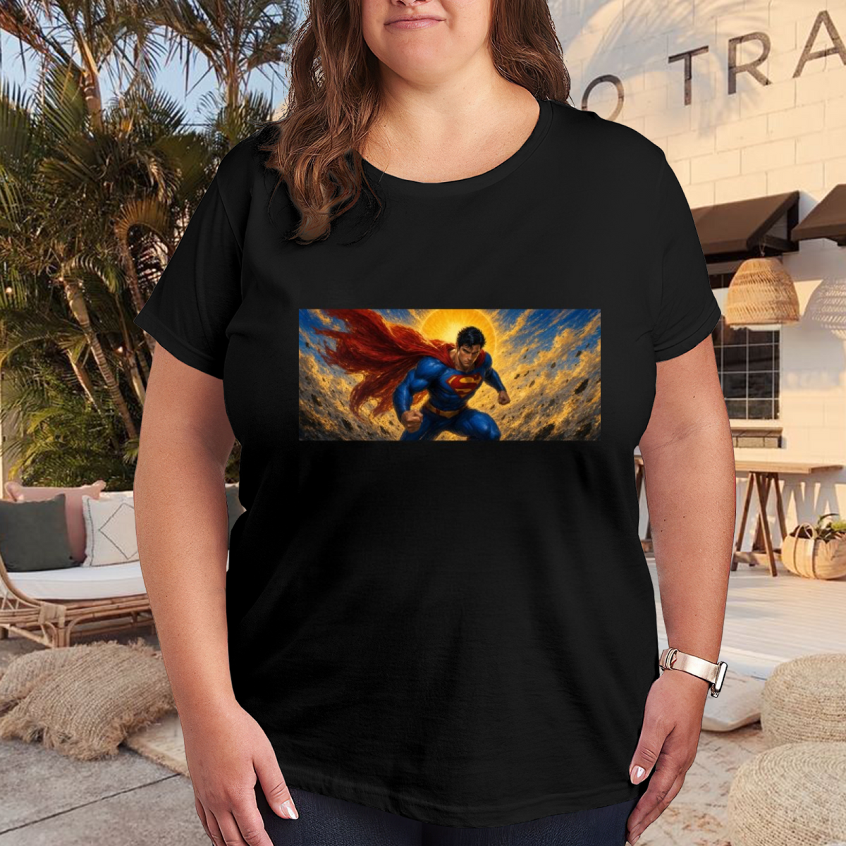 Sunlit Flight Panorama Women's T-Shirt for Vacation Days