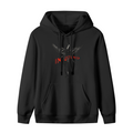 Hoodie product image with in utero dark angel red lettering artwork, black colorway