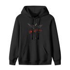 Hoodie product image with in utero dark angel red lettering artwork, black colorway