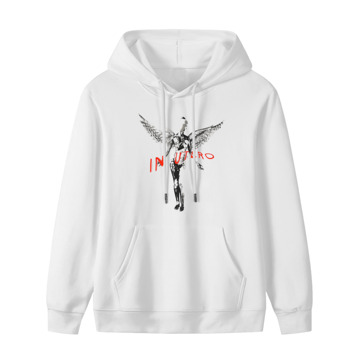 Nirvana In Utero Dark Angel Red Text Hoodie