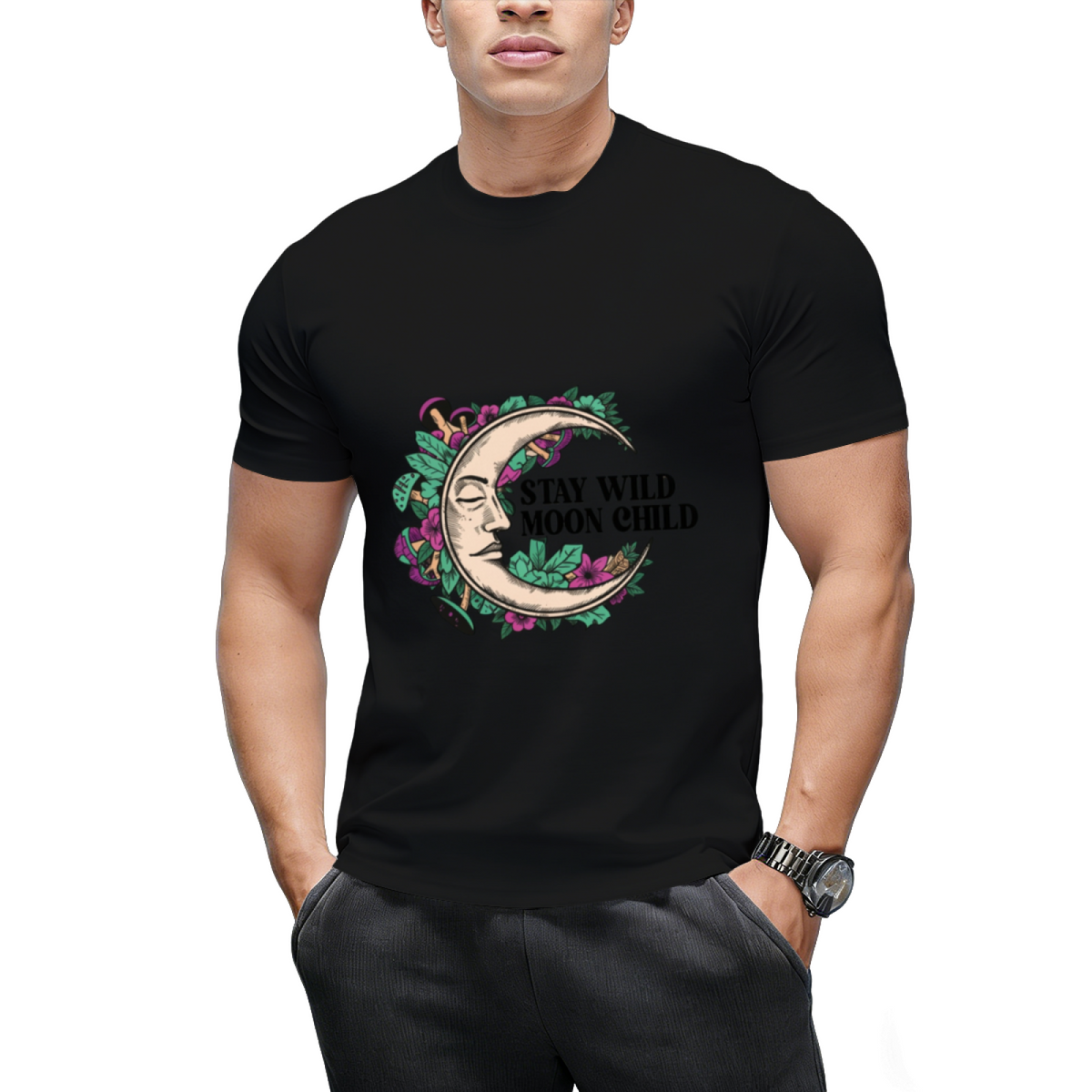 Stay Wild Moon Child Halloween Graphic T-Shirt