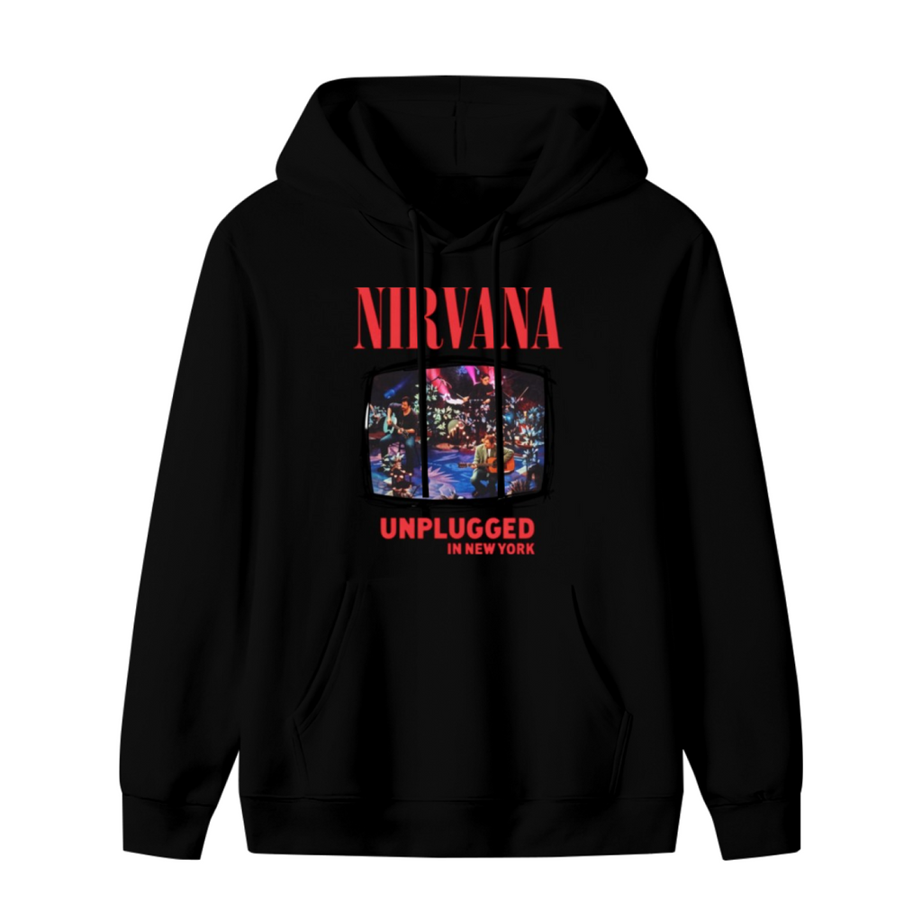 Nirvana Unplugged in New York Concert Hoodie, product image featuring the a moment from the stage design
