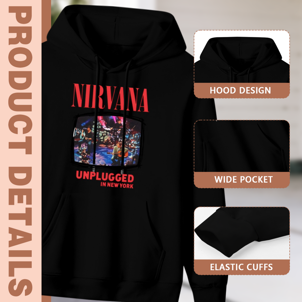Nirvana Unplugged in New York Concert Hoodie, apparel product image