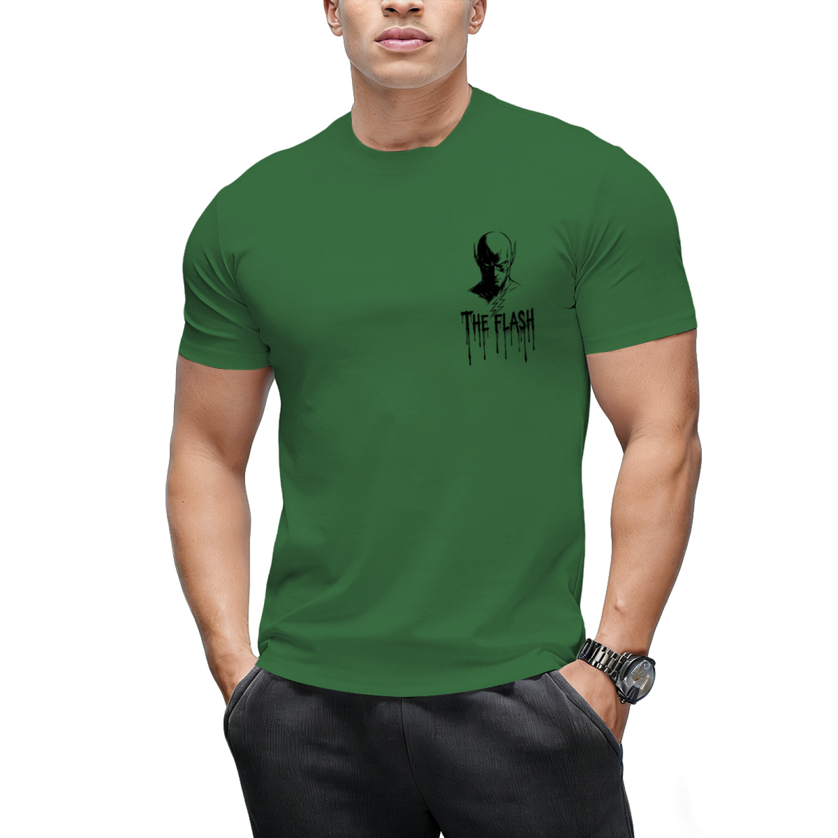 Personalized Flash Chest Logo Tee - Minimalist Hero Graphic