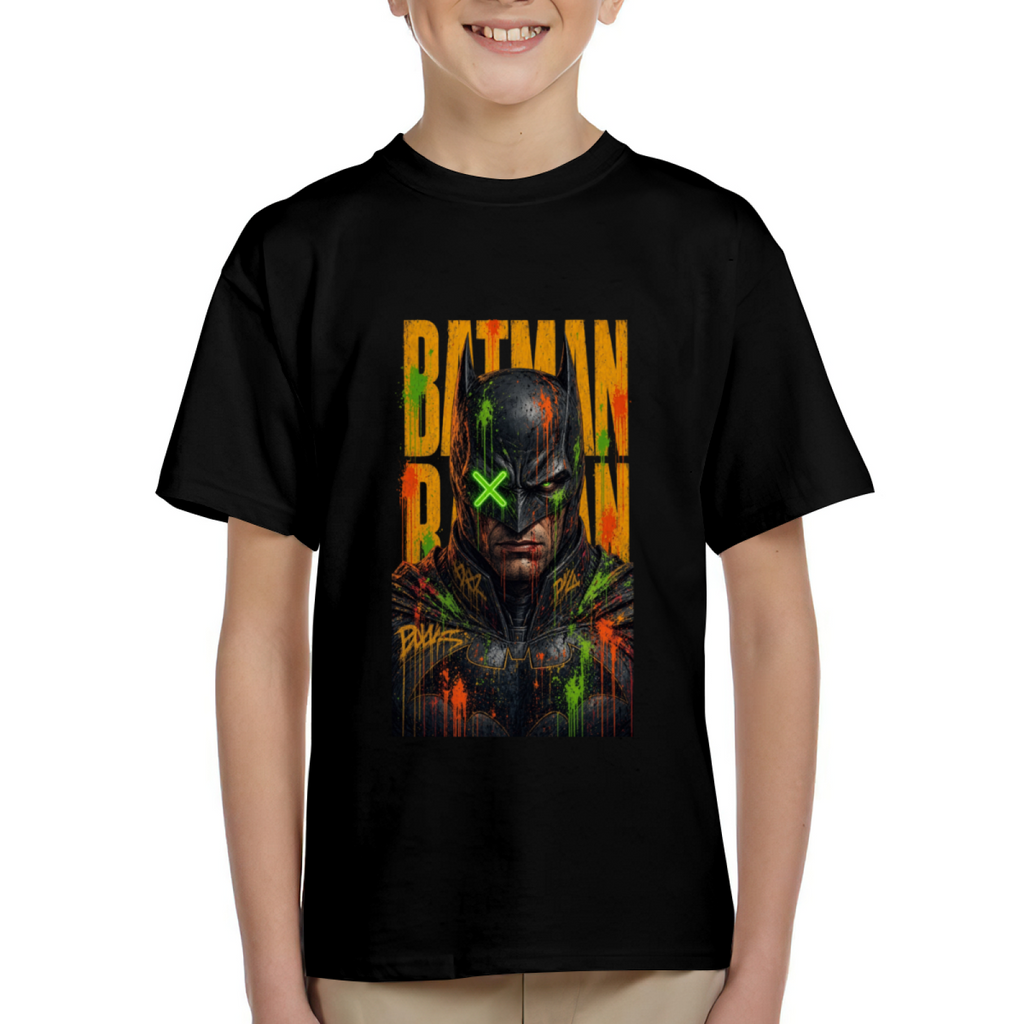 Green X Mask Graffiti Kid's T-Shirt for Streetwear