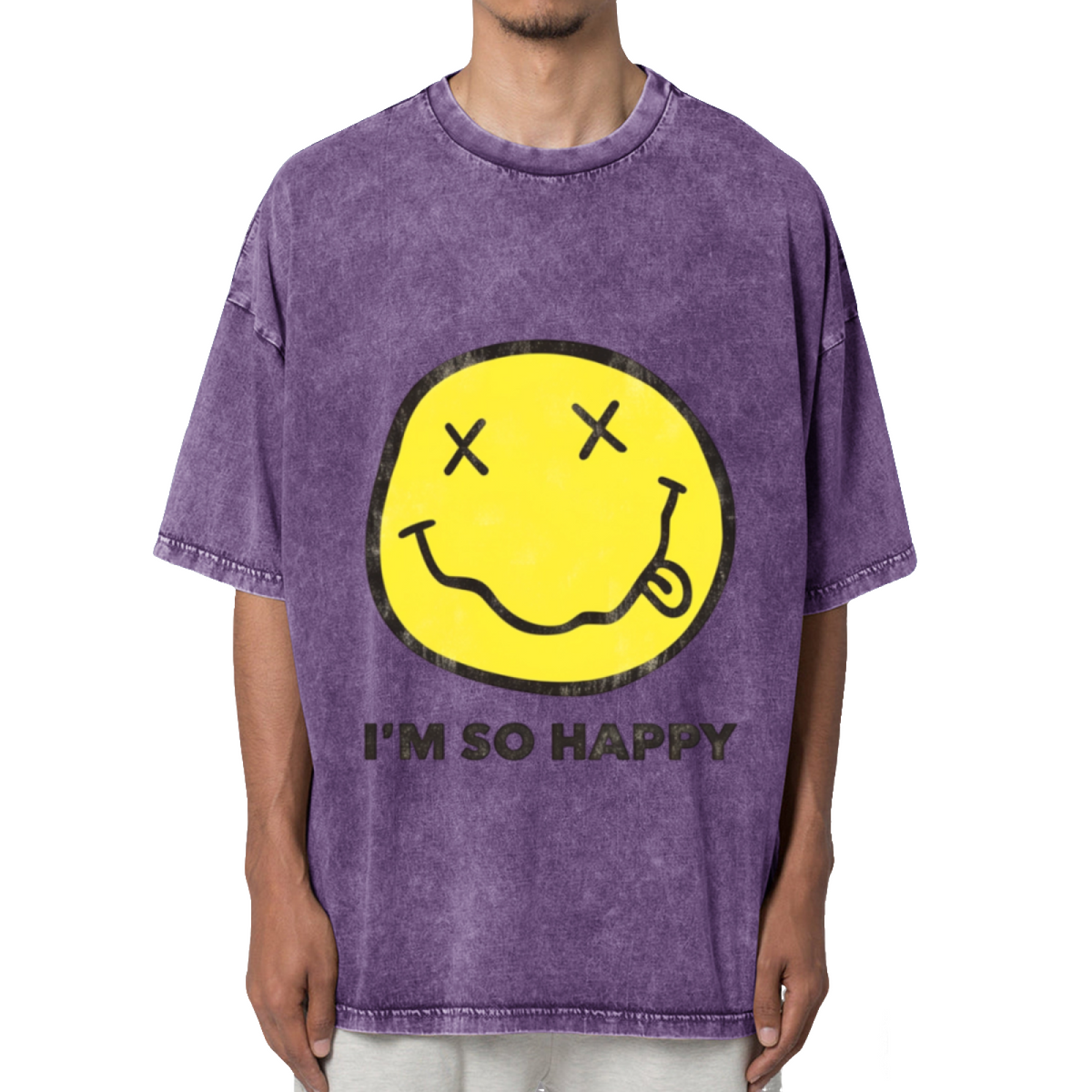 Nirvana Smiley Face Yellow Washed Tee