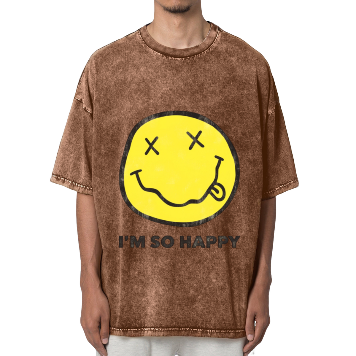 Nirvana Smiley Face Yellow Washed Tee