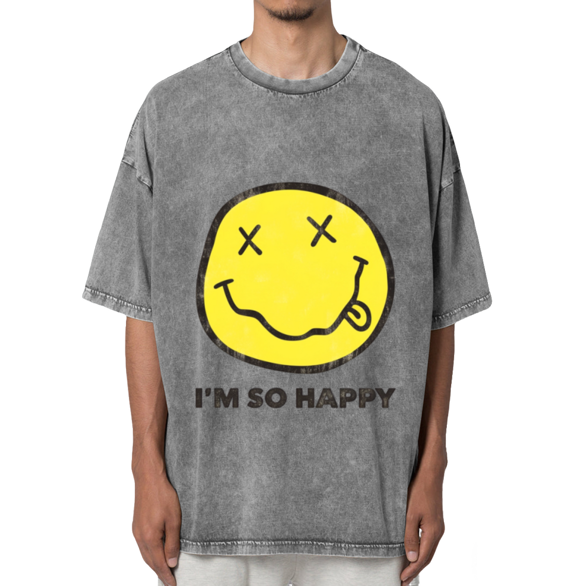 Nirvana Smiley Face Yellow Washed Tee