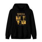 Nirvana In Utero Four Panel Yellow Angel Hoodie, product image featuring the a four-panel layout design