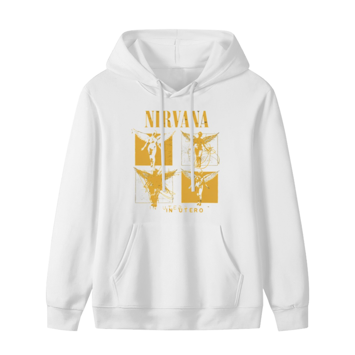 Nirvana In Utero Four Panel Yellow Angel Hoodie