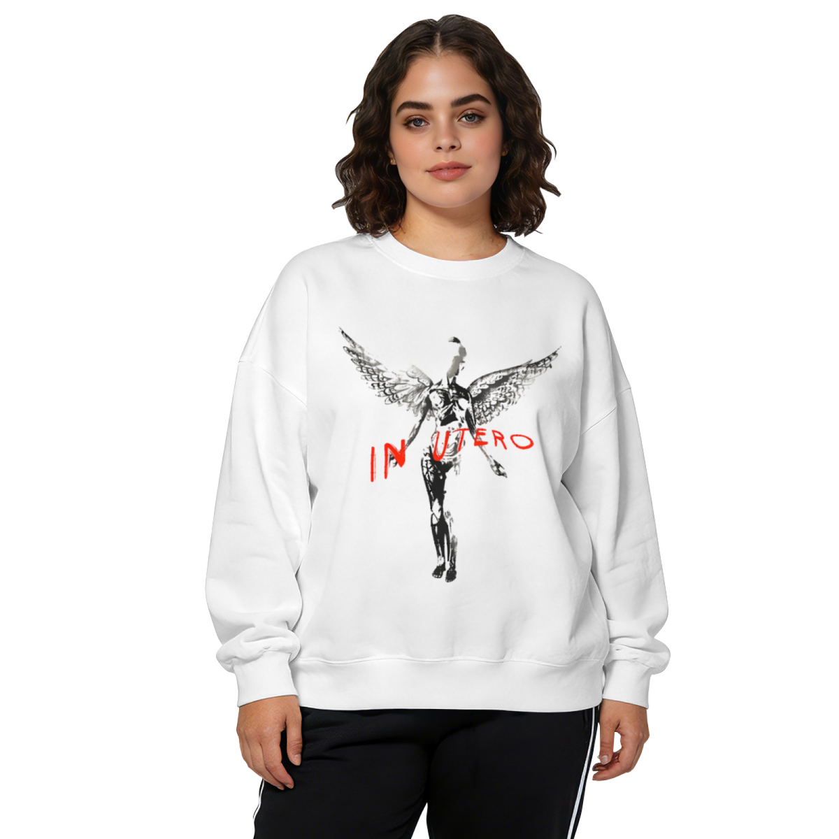 Nirvana In Utero Dark Angel Crewneck Sweatshirt