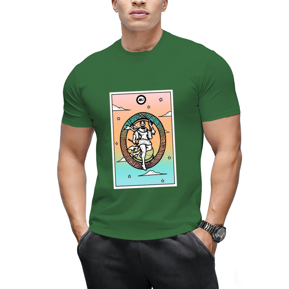 Rainbow Tarot the World Graphic T-Shirt