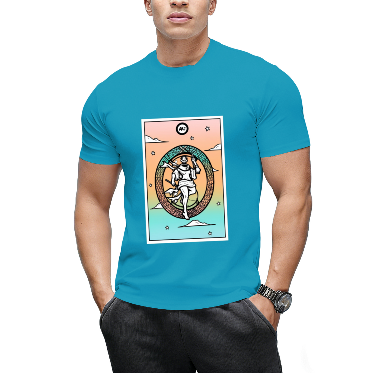 Rainbow Tarot the World Graphic T-Shirt