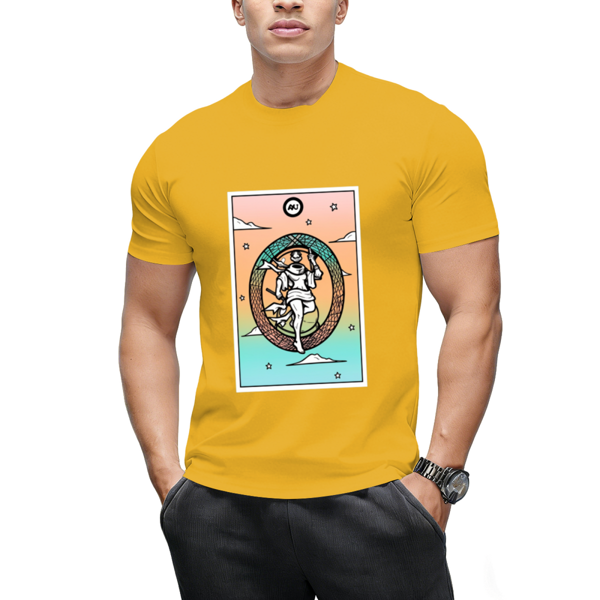 Rainbow Tarot the World Graphic T-Shirt