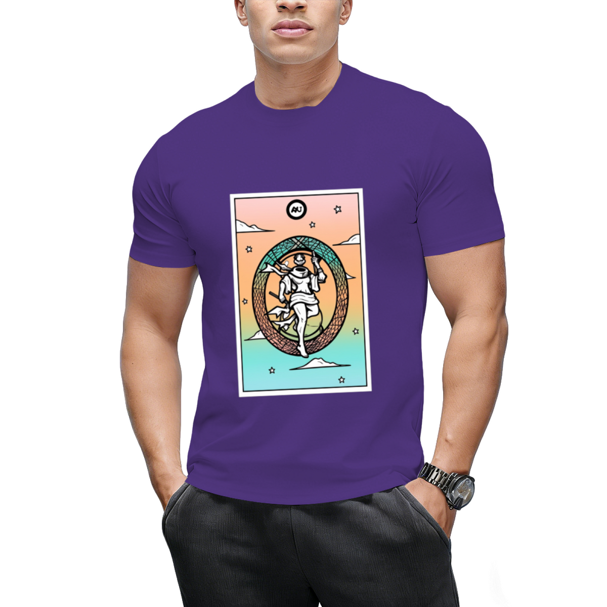 Rainbow Tarot the World Graphic T-Shirt