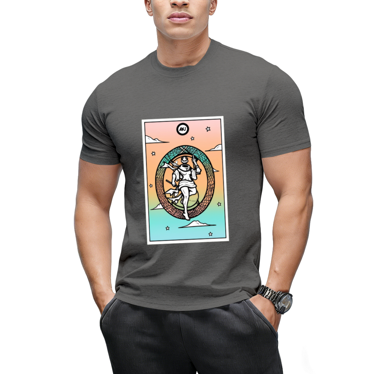Rainbow Tarot the World Graphic T-Shirt