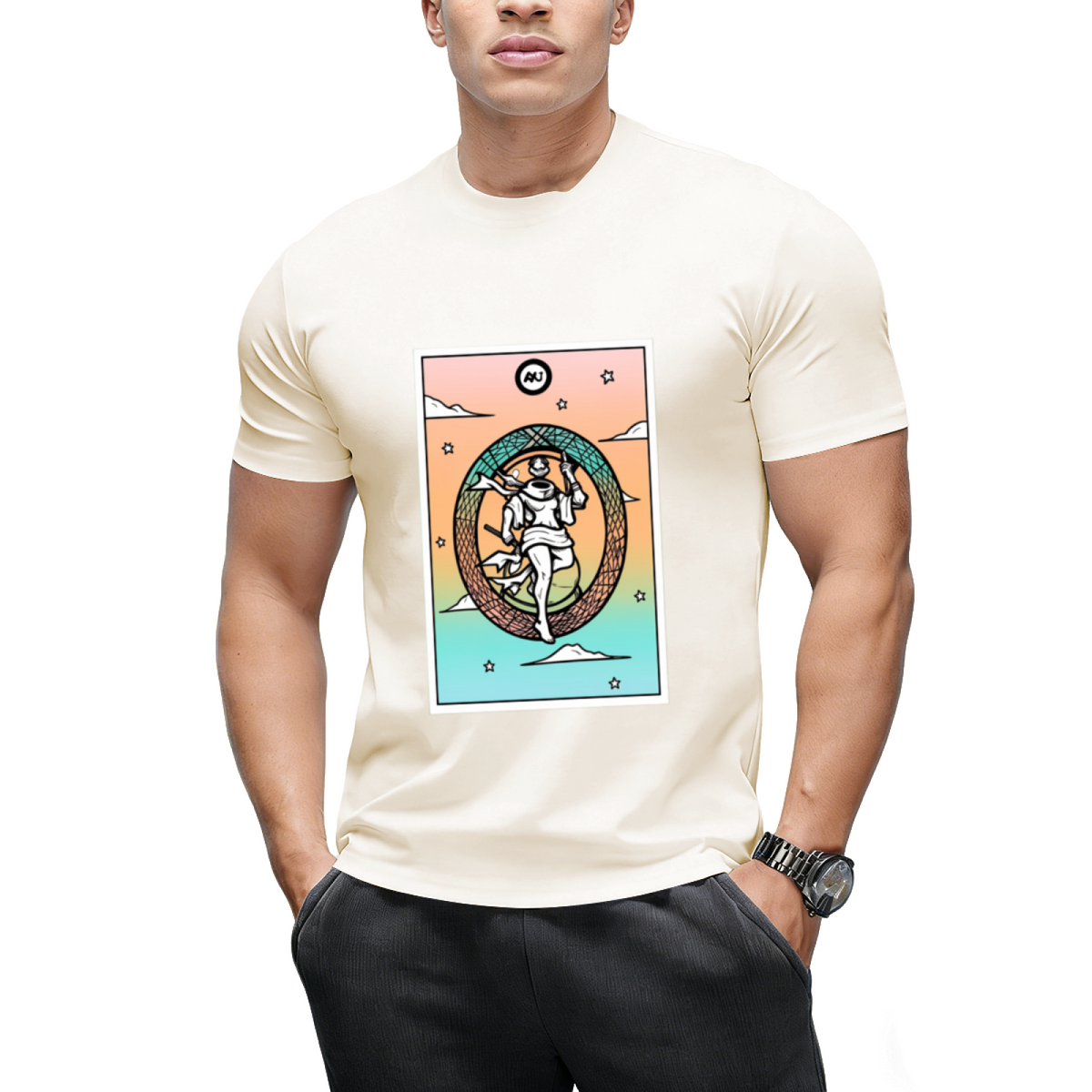 Rainbow Tarot the World Graphic T-Shirt
