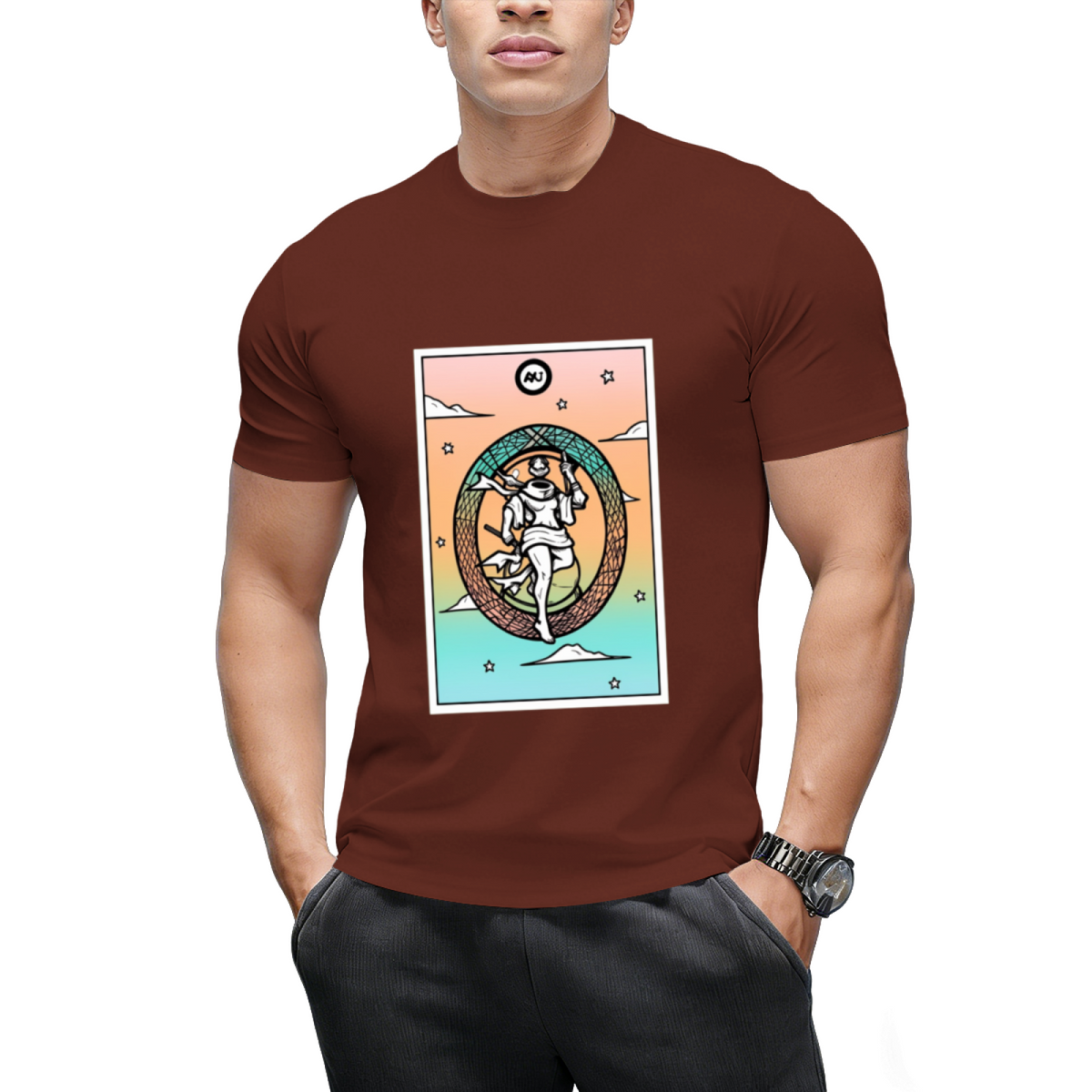 Rainbow Tarot the World Graphic T-Shirt