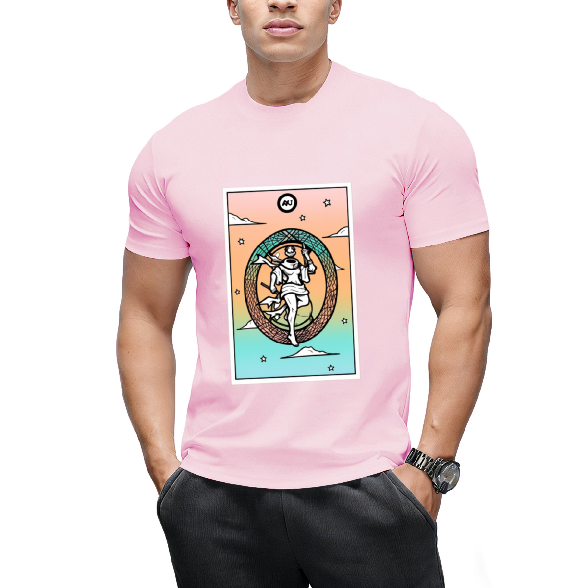 Rainbow Tarot the World Graphic T-Shirt