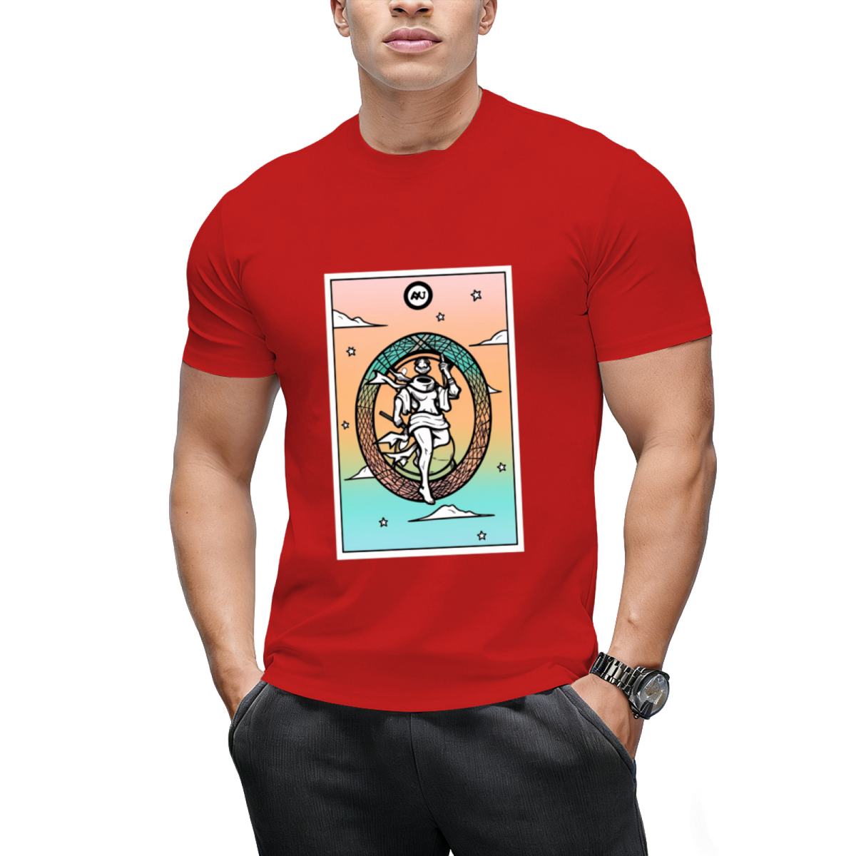 Rainbow Tarot the World Graphic T-Shirt