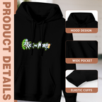 Women's Portal Duo Wordmark Scene hoodie product-feature illustration with close views of the hood, pocket and cuffs
