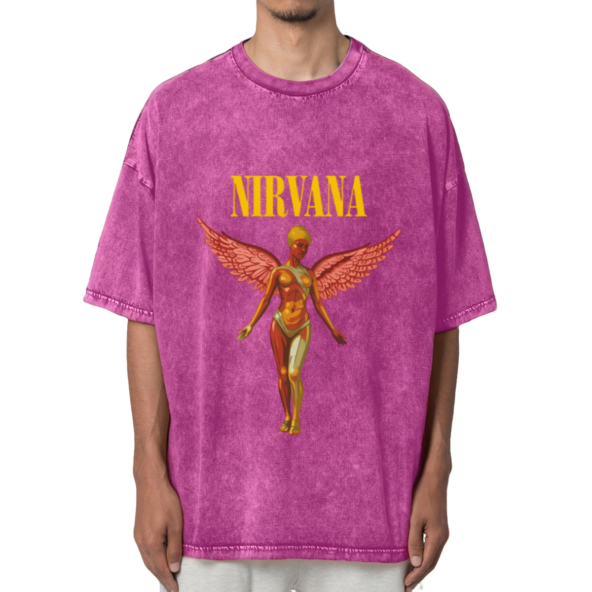 Nirvana In Utero Pink Angel Washed Tee